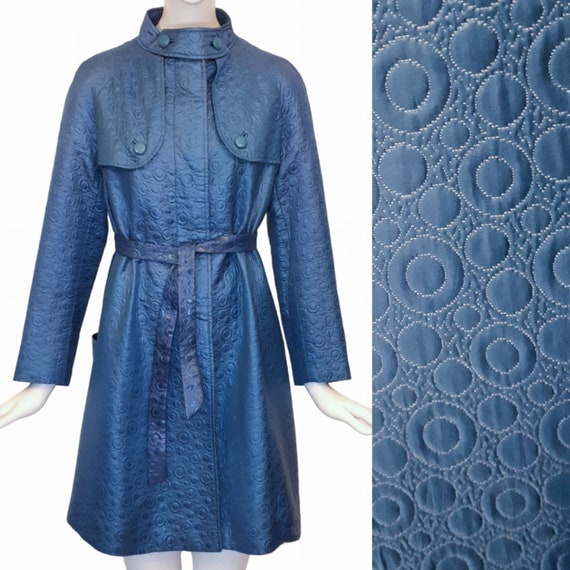 FOUKS Vintage 1960s Blue Rain Coat - image 1