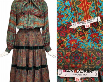 YVES SAINT LAURENT Vintage 1977 Russian Inspired Ensemble