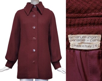 EMANUEL UNGARO Vintage 1970s Bordeaux Wool Jacket