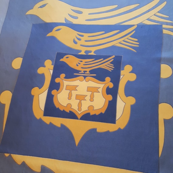 Foulard En Soie Nina Ricci Pour J&F Martell - Occasion Bleu