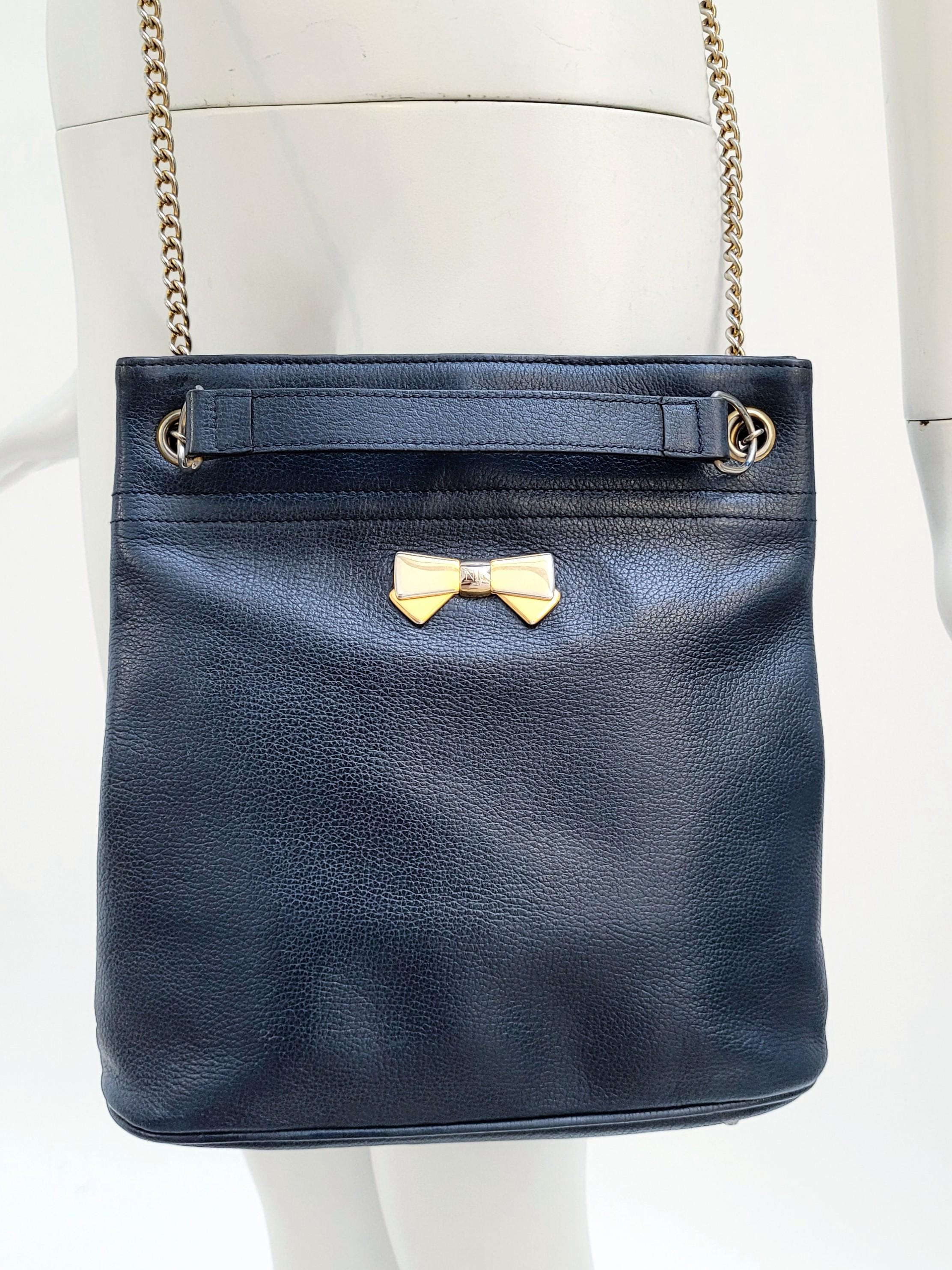 NINA RICCI ヴィンテージ 1990年代初頭 ネイビーレザーバッグ - Etsy 日本
