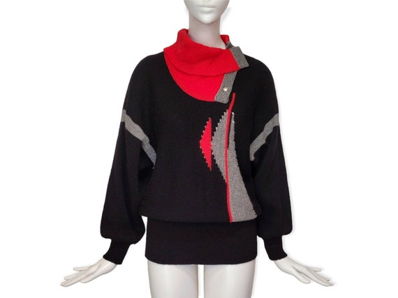 Claude Montana, CLAUDE MONTANA (Attributed to) Vintage 1980s Knitted Wool Sweater
