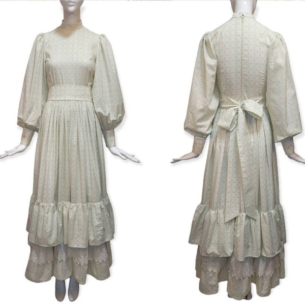 VINTAGE 1970s Prairie Cotton Dress