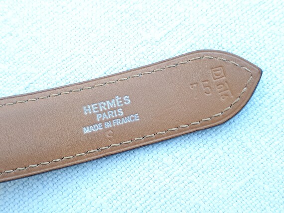 HERMES Paris Vintage Black Calfskin Leather Belt - image 4
