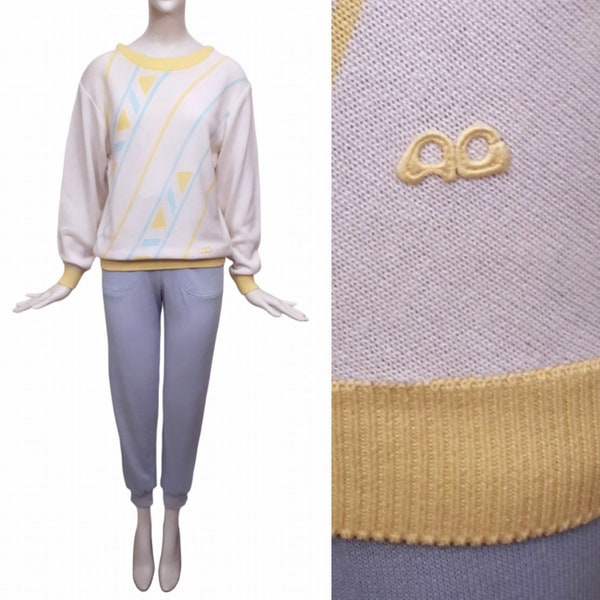 COURREGES SPORT FUTUR Ensemble jaune et bleu Vintage années 1980