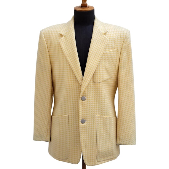 Mugler, THIERRY MUGLER Vintage 1980s Men's Yellow Wool Jacket