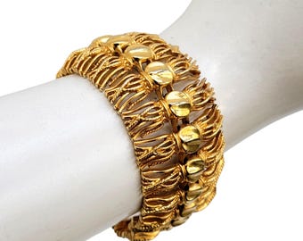 GIVENCHY Vintage 1990s Gilt Metal Bracelet