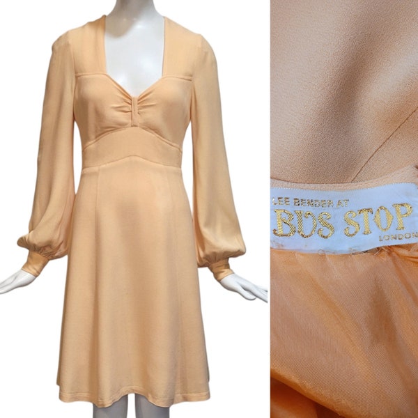 Lee BENDER At BUS STOP Vintage 1960s Salmon Pink Crepe Dress