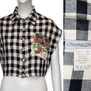 CHANTAL THOMASS Vintage 1990s Checked Sleeveless Shirt