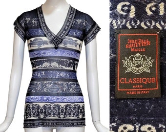 JEAN PAUL GAULTIER Vintage S/S 1998 Koszulka z siateczki