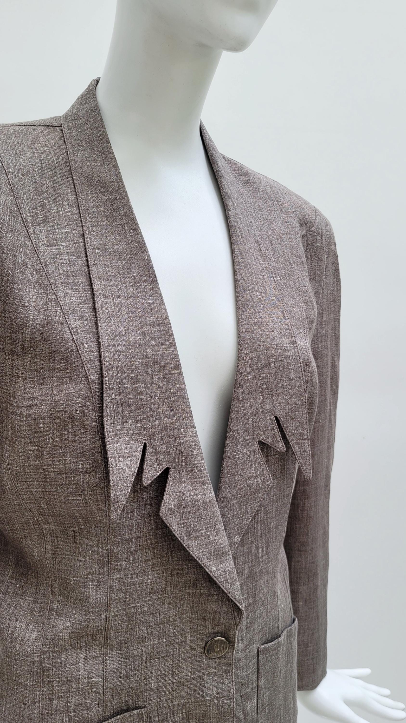 THIERRY MUGLER Vintage 1988 Linen Jacket - Etsy