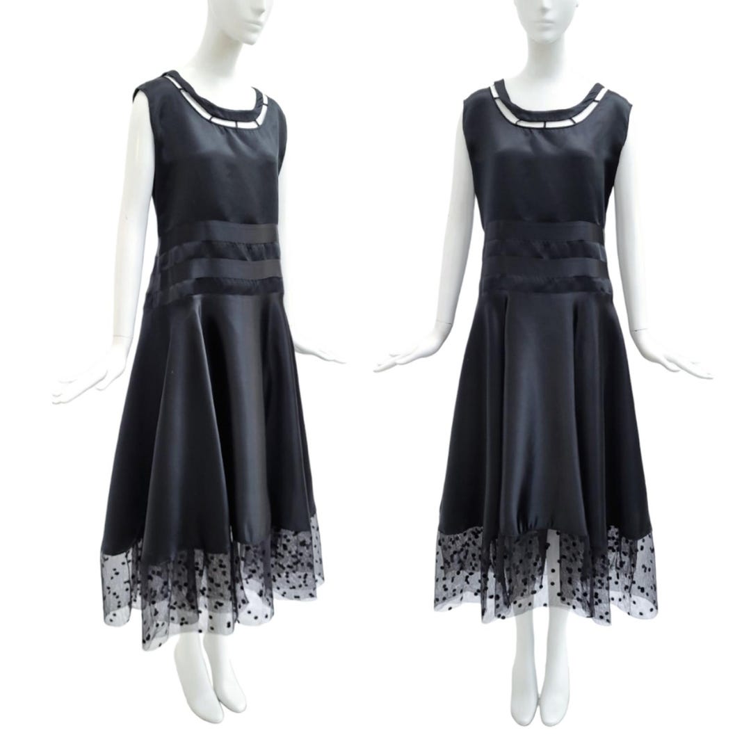 VINTAGE 1920s Black Silk Satin Flapper Dress - Etsy