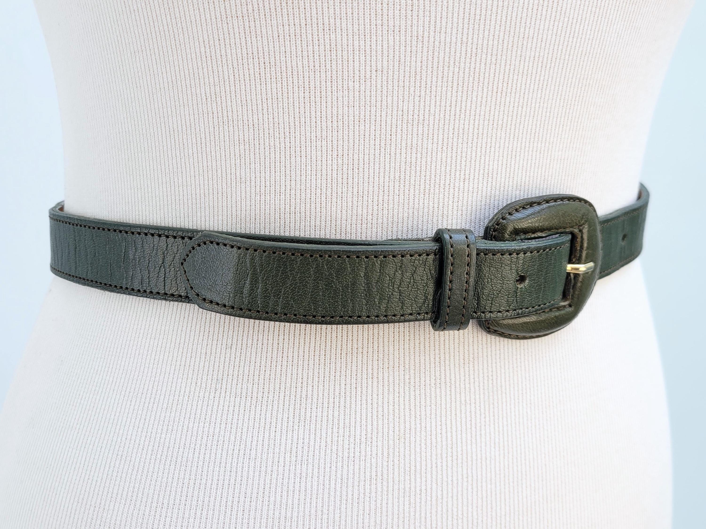 MULBERRY COMPANY Vintage Green Leather Belt 75 Cm - Etsy