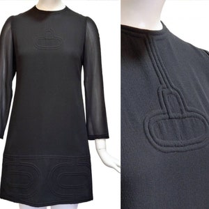 PIERRE CARDIN Attributed Vintage 1968 Silk Crepe Mini Dress