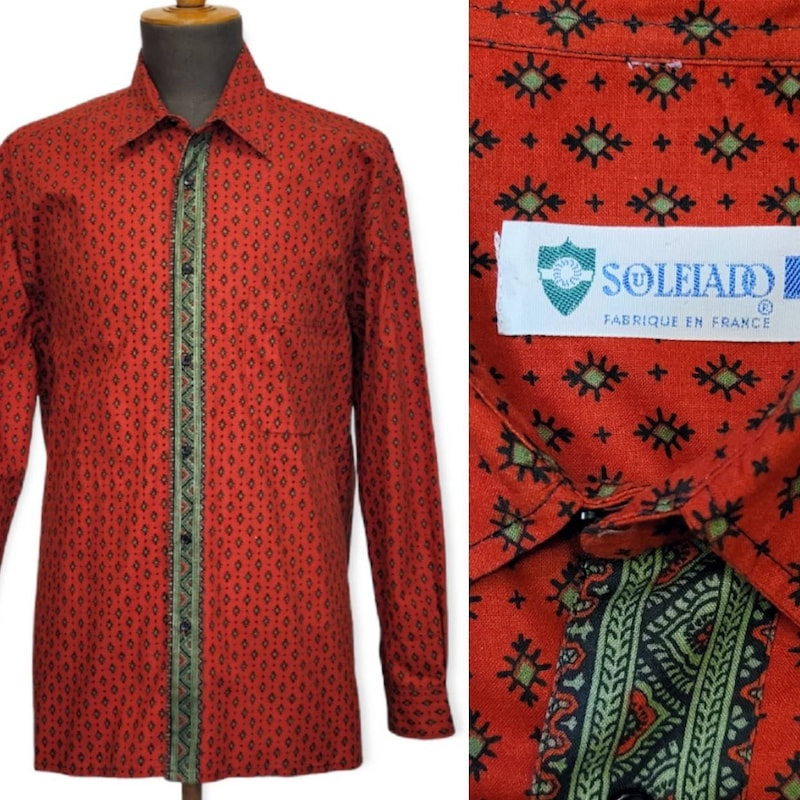 Souleiado Vintage Blue Patterned Shirt