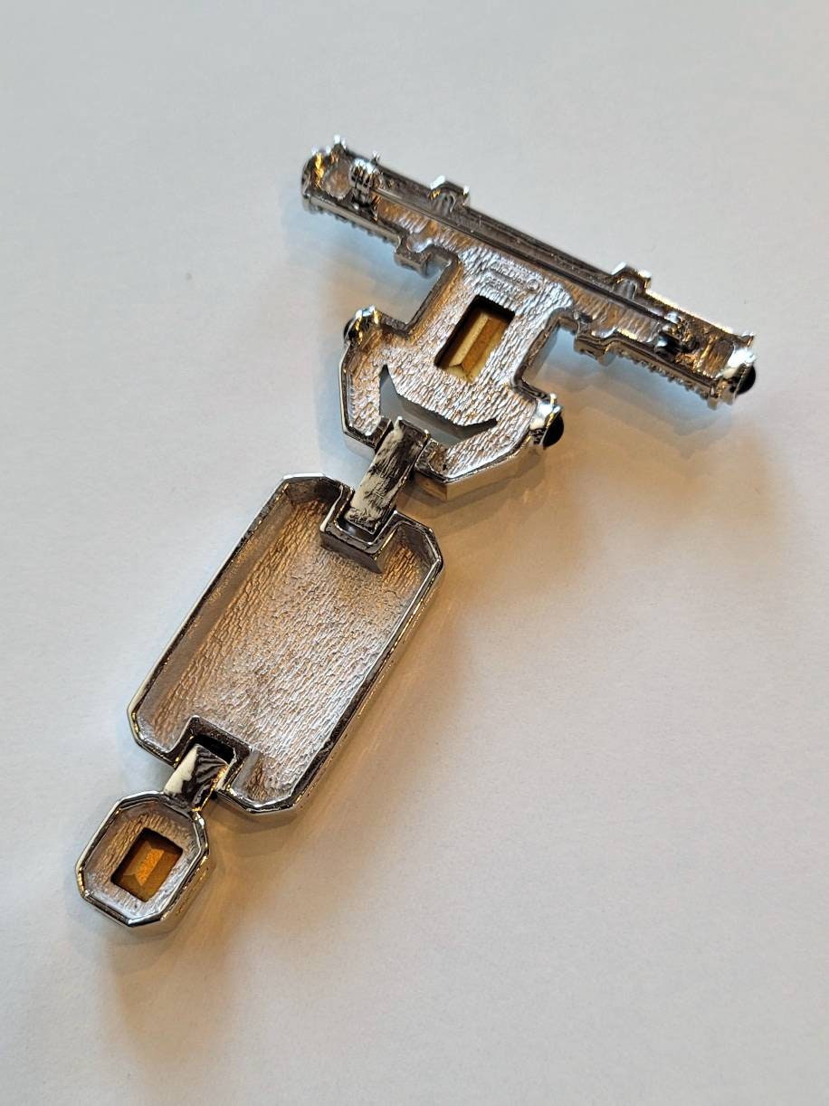 2SAM69 Christian Dior クリスチャン・ディオール ブローチ Vintage CHRISTIAN DIOR 1980's Gold Plated Rhinestone Logo