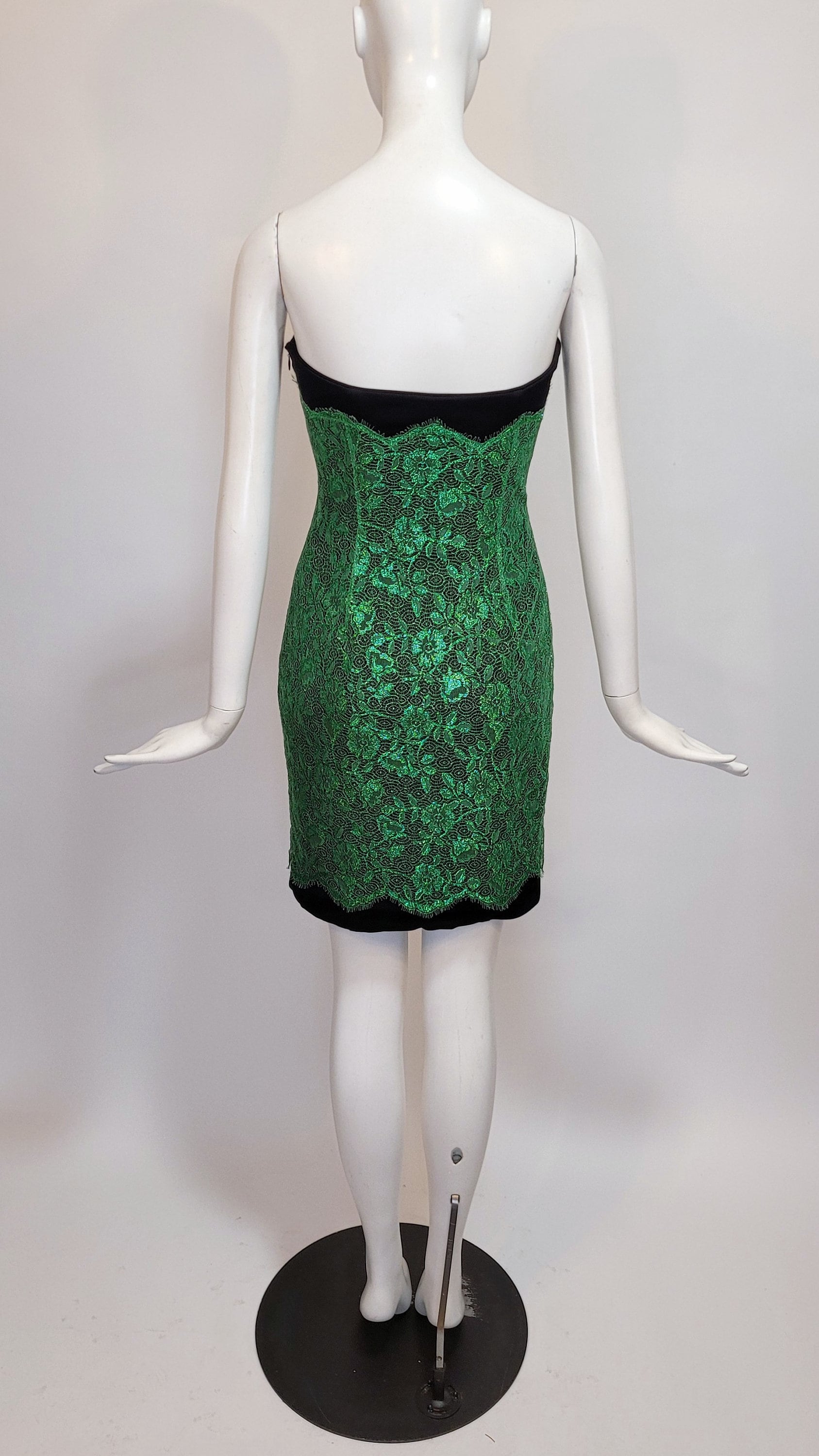 ANGELO TARLAZZI Vintage 1980s Green Lace Dress - Etsy UK
