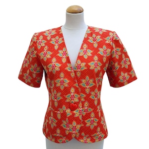 YVES SAINT LAURENT Vintage 1980s Printed Cotton Piqué Jacket
