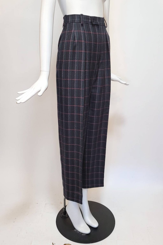 YVES SAINT LAURENT Vintage Late 1970s Plaid Wool … - image 4