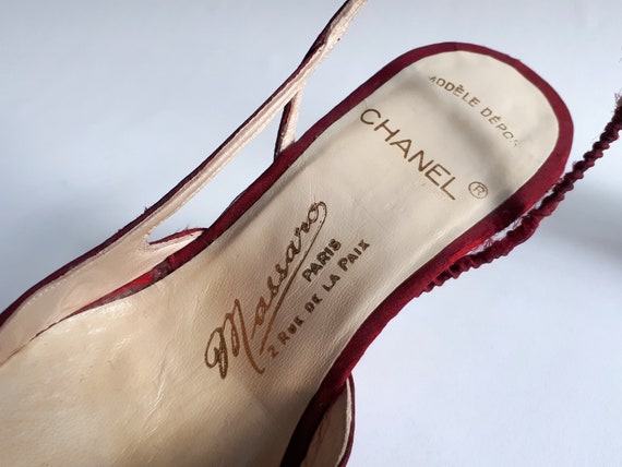 CHANEL HAUTE COUTURE Vintage 1991 Red High Heels … - image 9