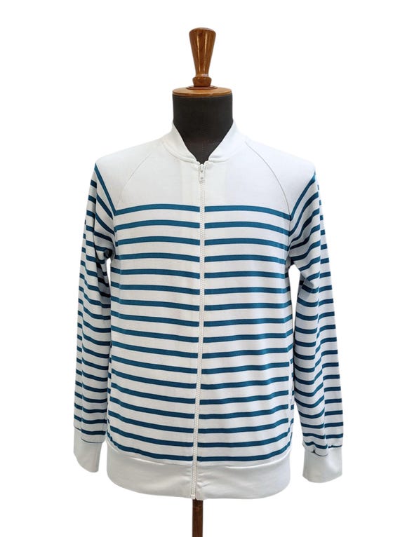 JEAN PAUL GAULTIER Vintage 2000s Marinière Cotton Zipped Sweater