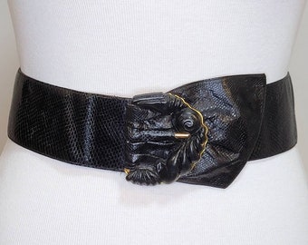 Ungaro Rare Vintage Black Velvet Belt with Floral Accent EMANUEL UNGARO; Velvet Sash Belt With Floral Accent. - Etsy main image 3