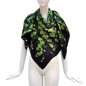 YVES SAINT LAURENT Vintage 1980s “Ivy” Printed Silk Maxi Shawl