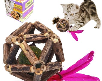 Cat Toy, Silvervine. Natural Catnip, Feather, Bell, present, gift.