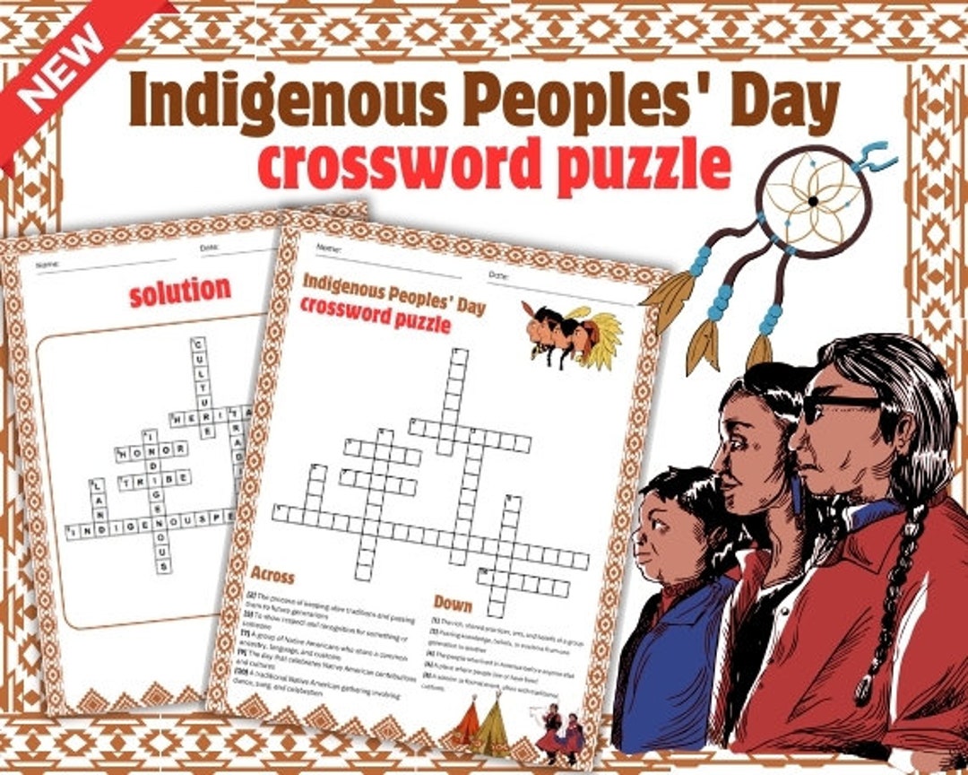 Indigenous Peoples #39 Day Crossword Puzzle Vocabulary History Indigenous Peoples #39 Day Crossword Puzzle Vocabulary History