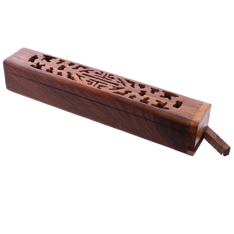 Coffin Wooden Incense Burner for Sticks and Cones Choose Your Design 