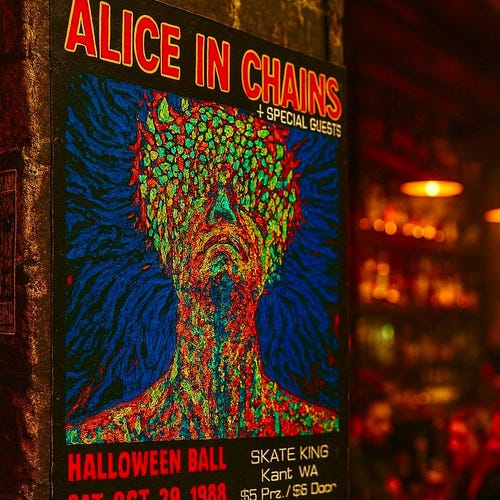 Alice in Chains Poster Print, Grunge Rock Wall Art, Seattle Music