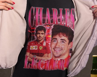 Charles Leclerc Vintage Style T-Shirt, Unisex Motorsport Apparel