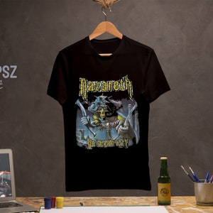 NAZARETH No Mean City Heavy Metal Black Shirt, NAZARETH Band Vintage T-Shirt