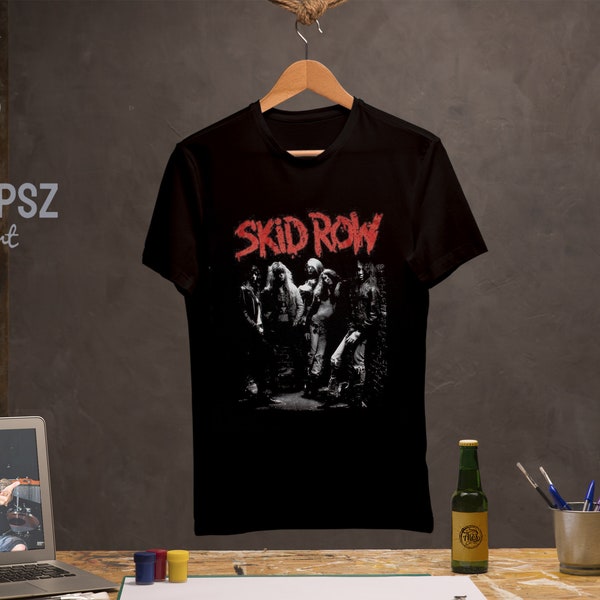 Skid Row Classic Metal Band Chemise noire, Skid Row Metal Band vintage T-Shirt