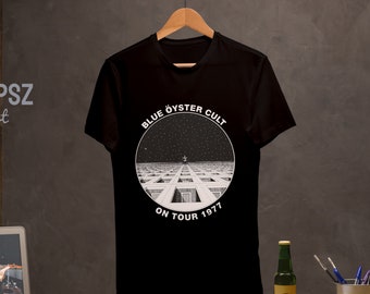 BLUE OYSTER Cult On Tour 1977 Metal Black Shirt, Blue Oyster Band Vintage T-Shirt