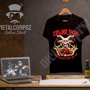  Celine Dion My Heart Will Go On Death Metal Style T-Shirt,  Funny Rock Tee (S) Black : Clothing, Shoes & Jewelry