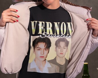 SEVENTEEN 公式 Tシャツ バーノン VERNON T-shirt Vernon Seventeen Kpop Inspired Vintage Graphic Shirt