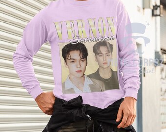SEVENTEEN 公式 Tシャツ バーノン VERNON T-shirt Vernon Seventeen Kpop Inspired Vintage Graphic Shirt