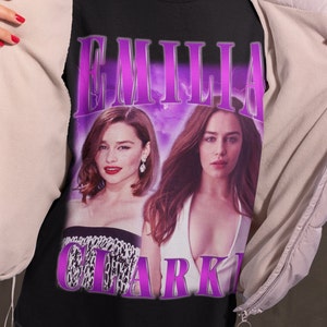 Emilia Clarke Vintage Shirt, Emilia Clarke Inspired 90&#39; TShirt, Emilia Clarke Long Sleeve Shirt, Emilia Clarke Unisex Shirt