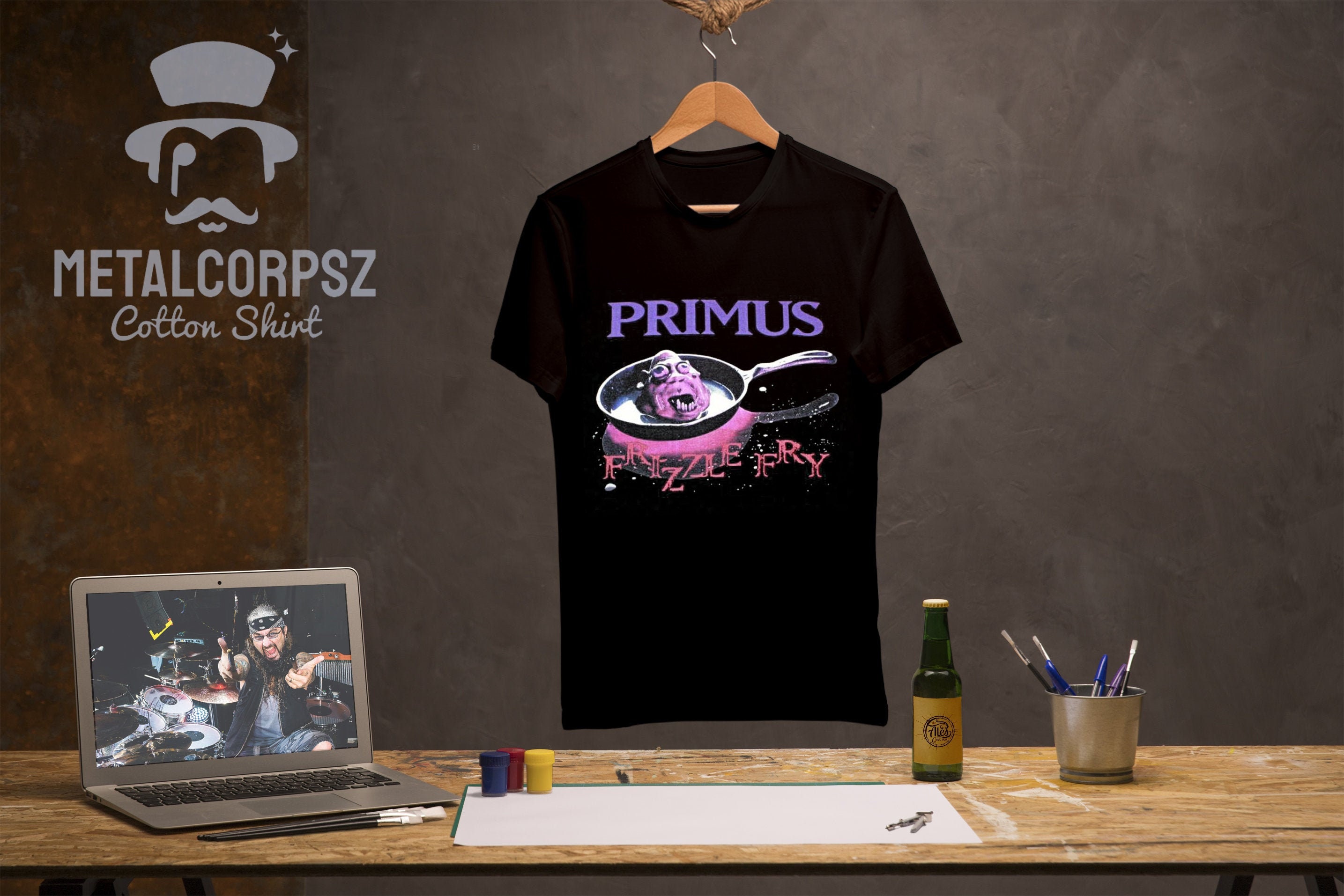 Discover Primus frizzle fry Metal Rock Band Vox Vintage T-Shirt