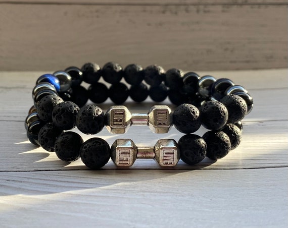 Black Stone Bracelet / Friendship Charm Bracelet