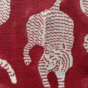 Tibetan Tiger Hand Printed Handloomed Linen Running Fabric For Home decor-upholstery/Pillow Making/Cushion Making/curtain And More purposes