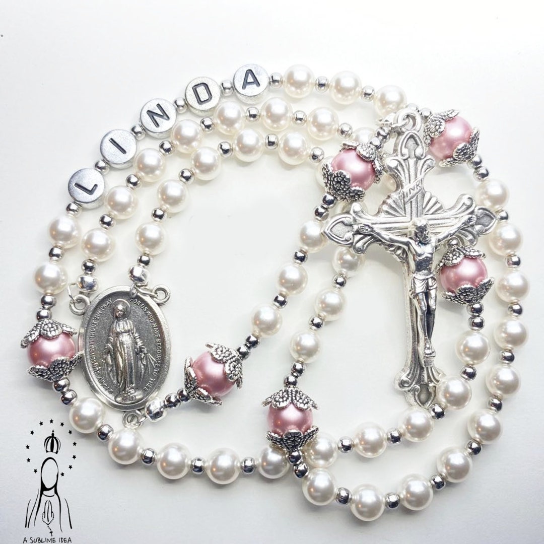 Personalized Rosary Custom Rosary Handmade Rosary Baptism Rosary