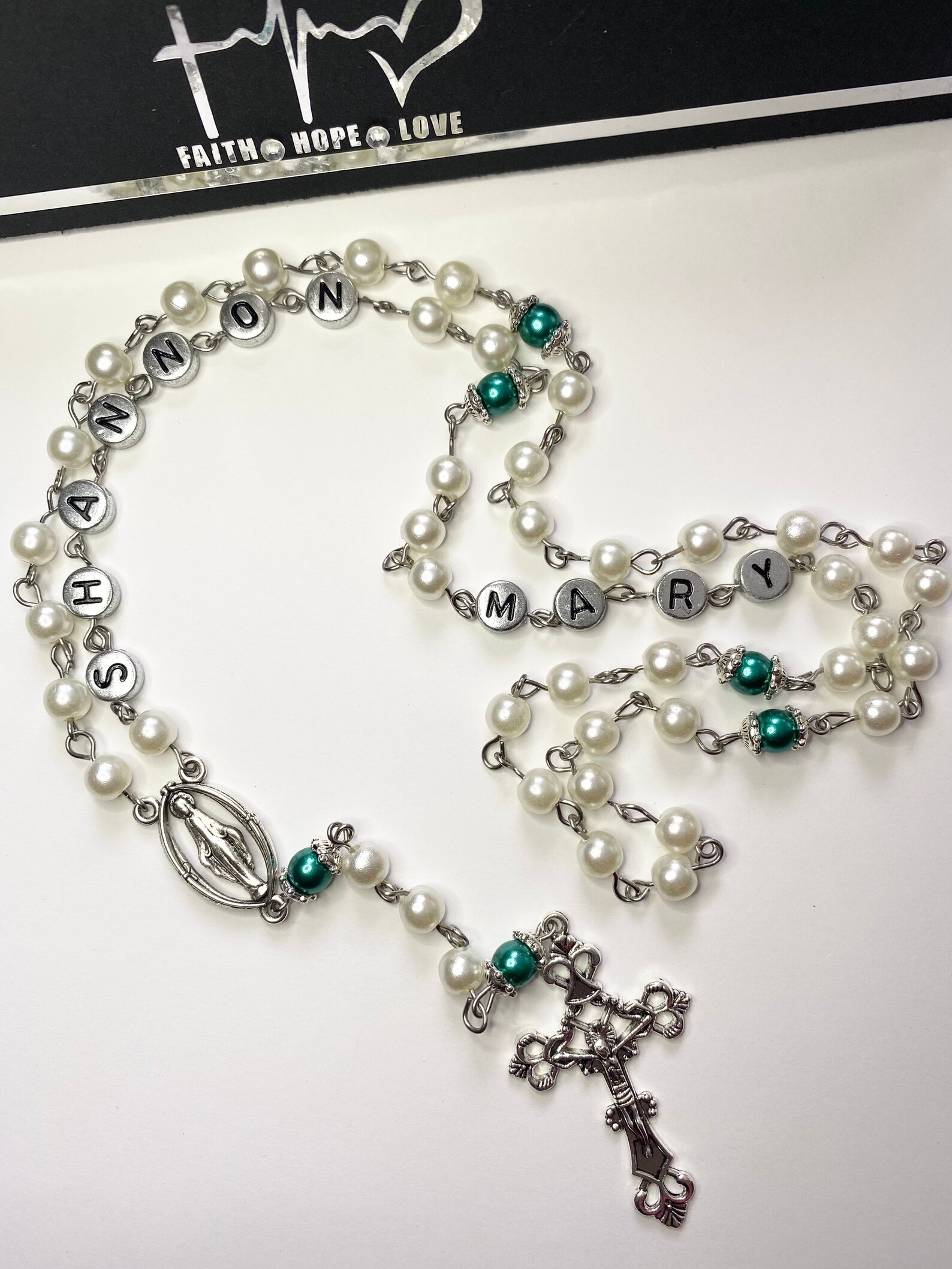 Personalized Rosary With Names Handmade Rosary Pearl Etsy
