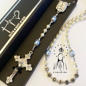 Personalized Rosary Custom Rosary Baptism Rosary First Communion Rosary Handmade Rosary Catholic Rosary immagine 6