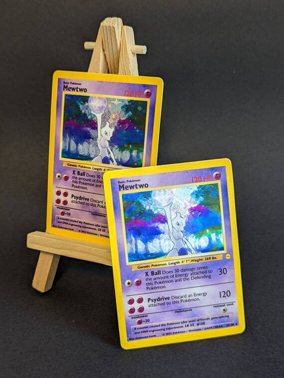 Mewtwo Base Set Style Custom Pokémon Card Etsy