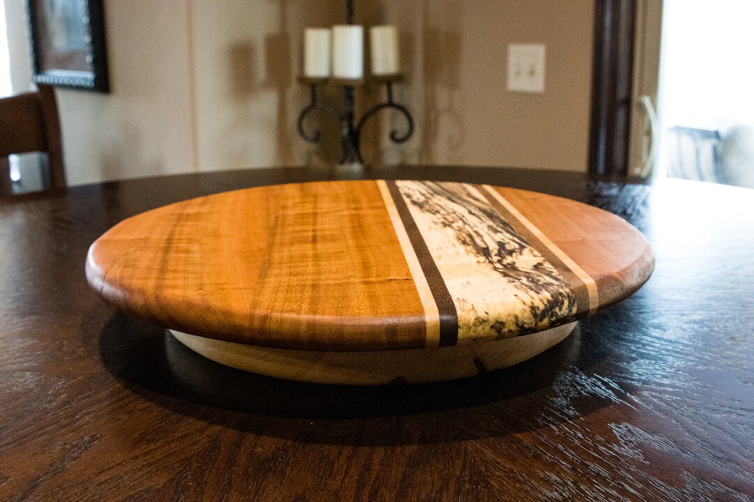 Lazy Susan Serving Platter Custom Wood Decorative Tray Etsy