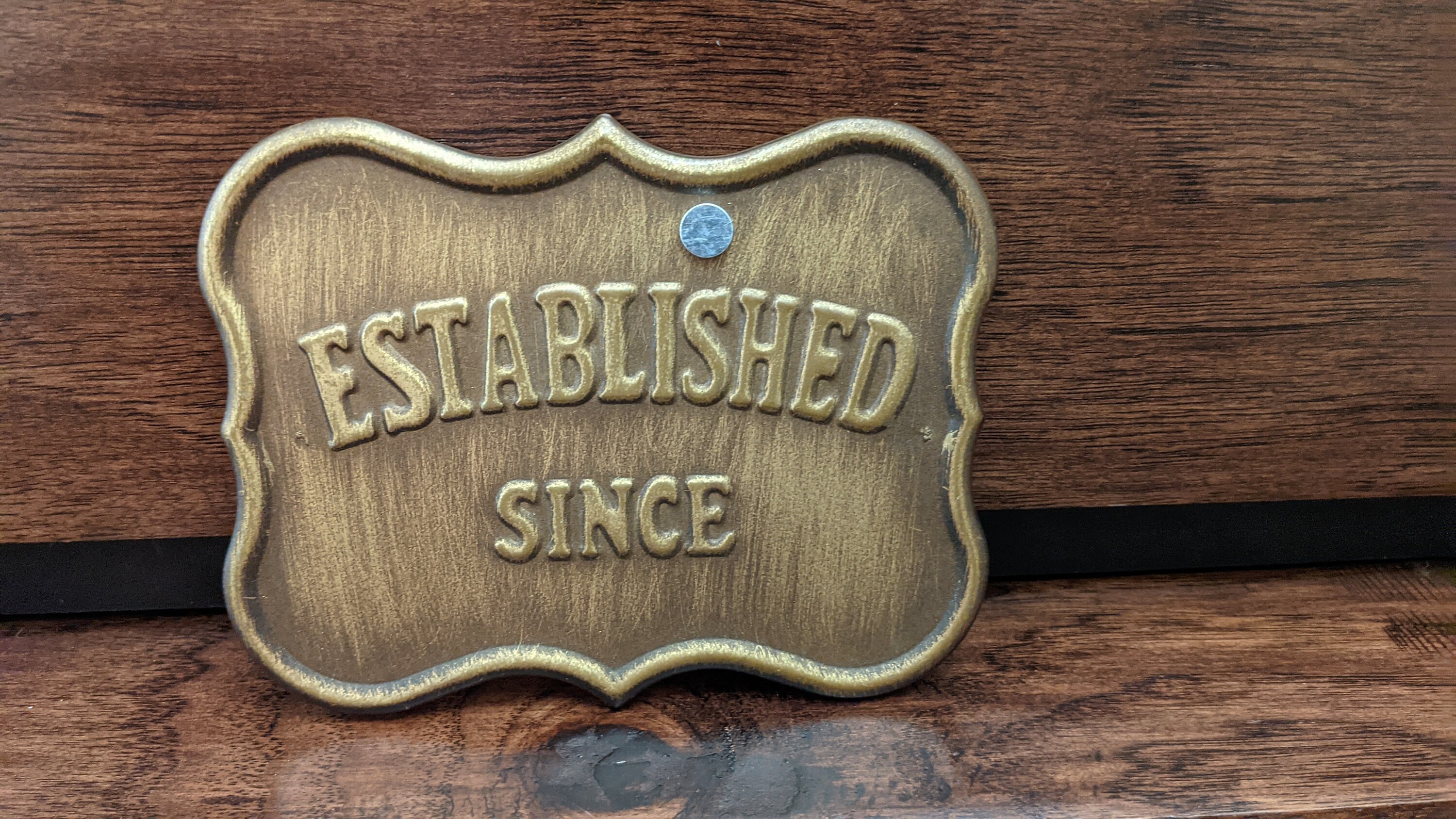 Metal Established Since Sign With Magnet Rustic Vintage Man Etsy