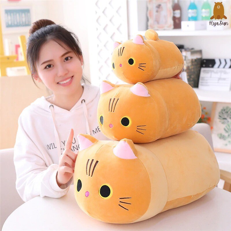 25/35/50cm Cute Soft Plush Cat Pillow Kawaii Cushion Stuffed Etsy