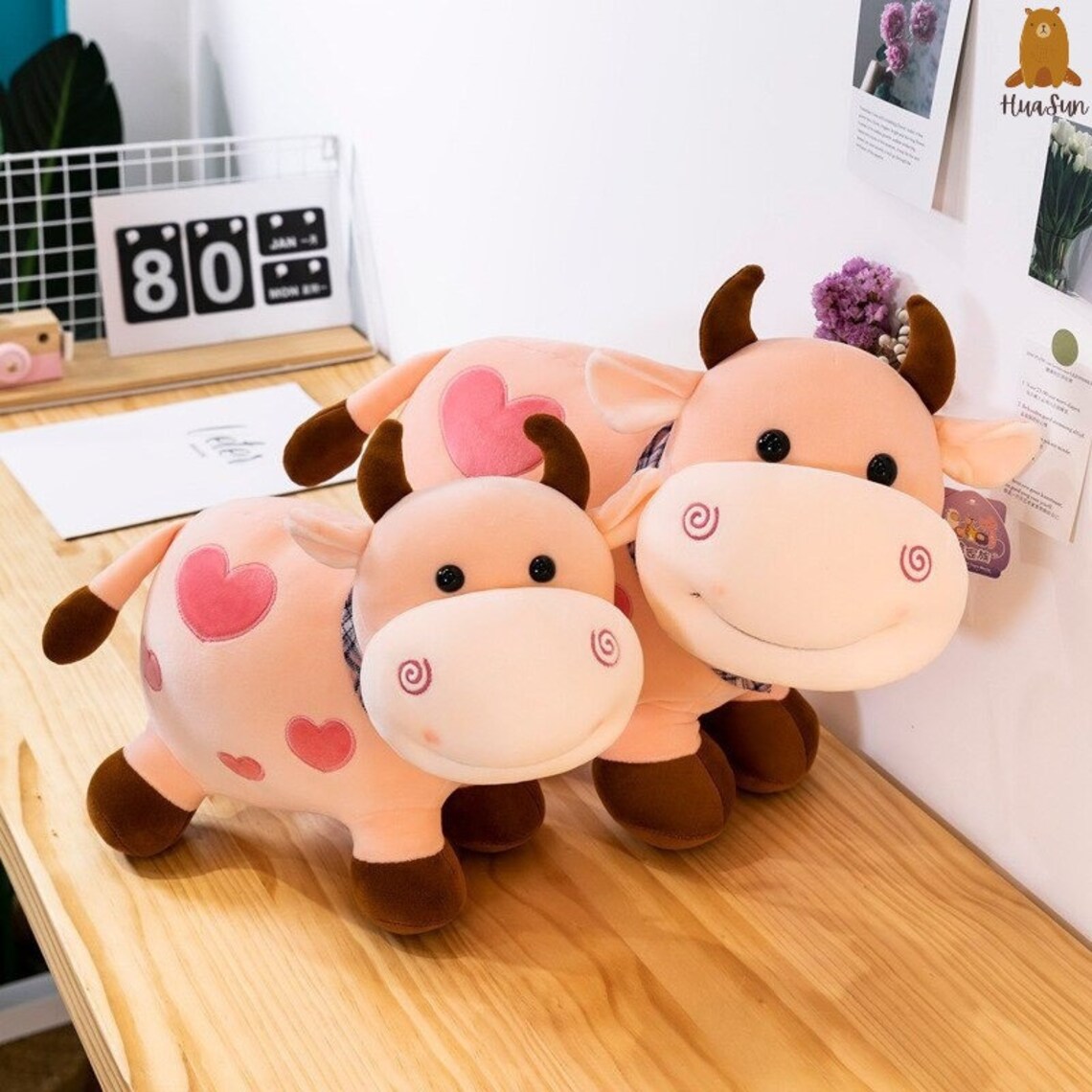 25cm Cute Soft Stuffed Milk Cow Toys Lovely Plush Animals Etsy